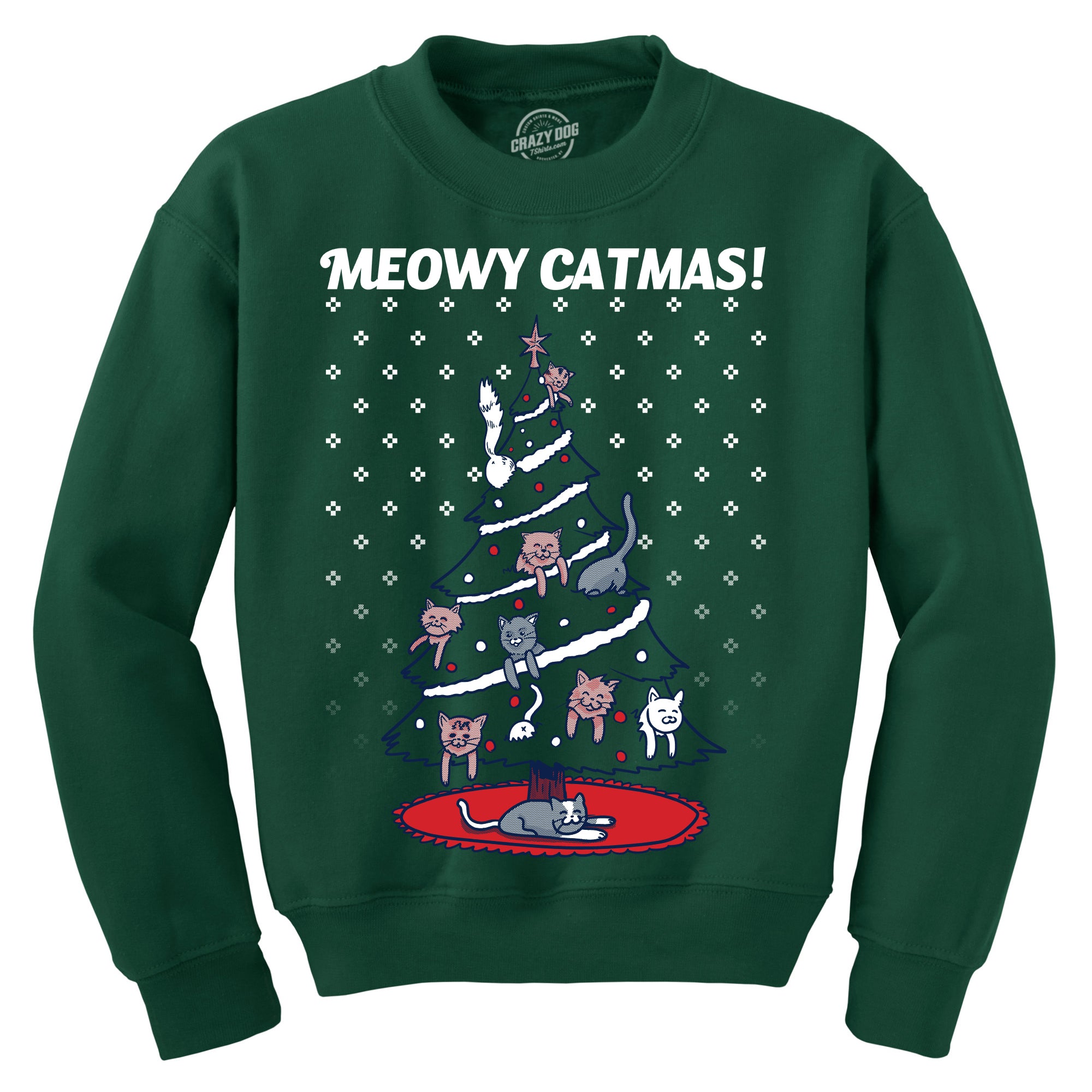 Blyzera Meowy Catmas Crew Neck Sweatshirt