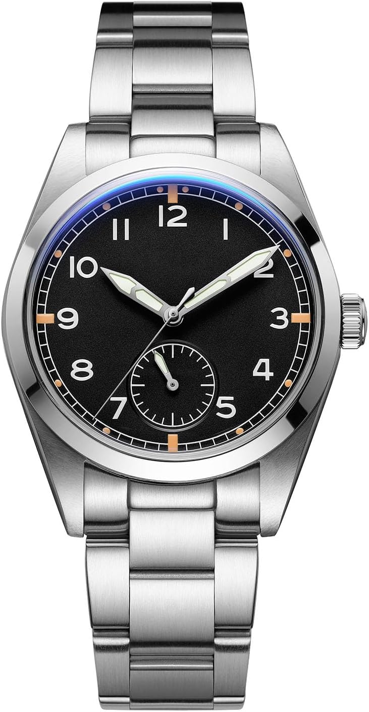 36 MM Chronograph Men's Watch 24 H Subdial Sweep Second Quartz Movement 100 M Waterproof Blue Green Luminous for Everyday Wear