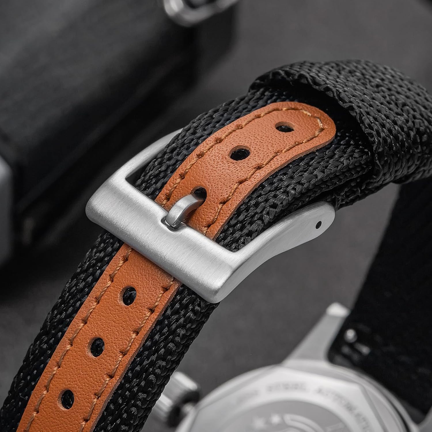 36 MM Small Dial Automatic Watch 200 M Waterproof Unisex Vintage Field Analog Luminous Sterile Military Dial Nylon Strap - Image 6