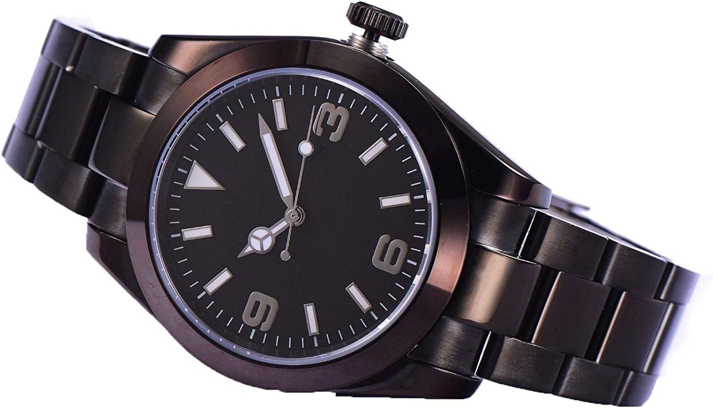 40MM Black Sterile Dial Polished Bezel PVD Coated Crystal Automatic Movement Men's Watch -425
