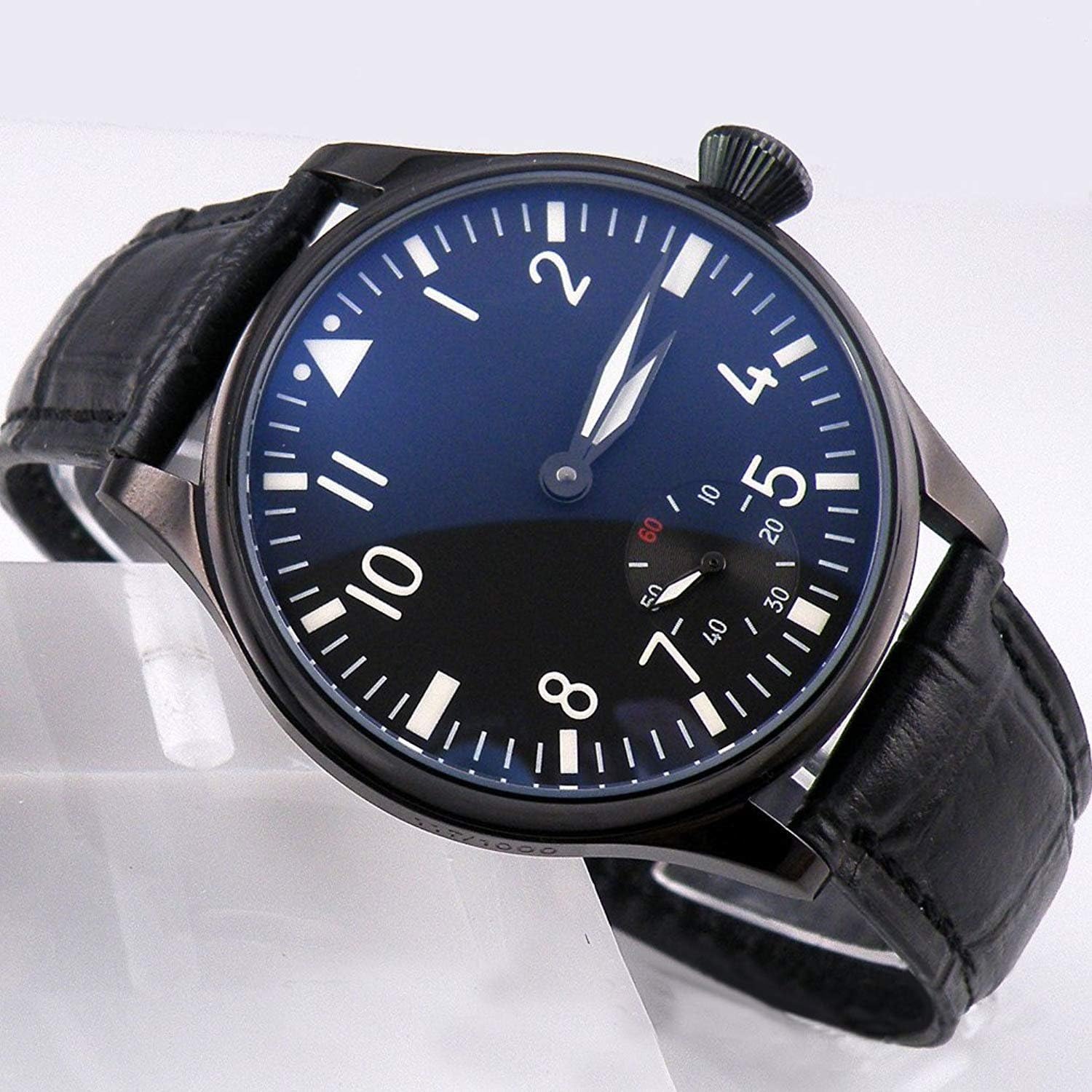 Alternative view of 44mm Black sterile dial PVD Hand-Winding Men's Watch