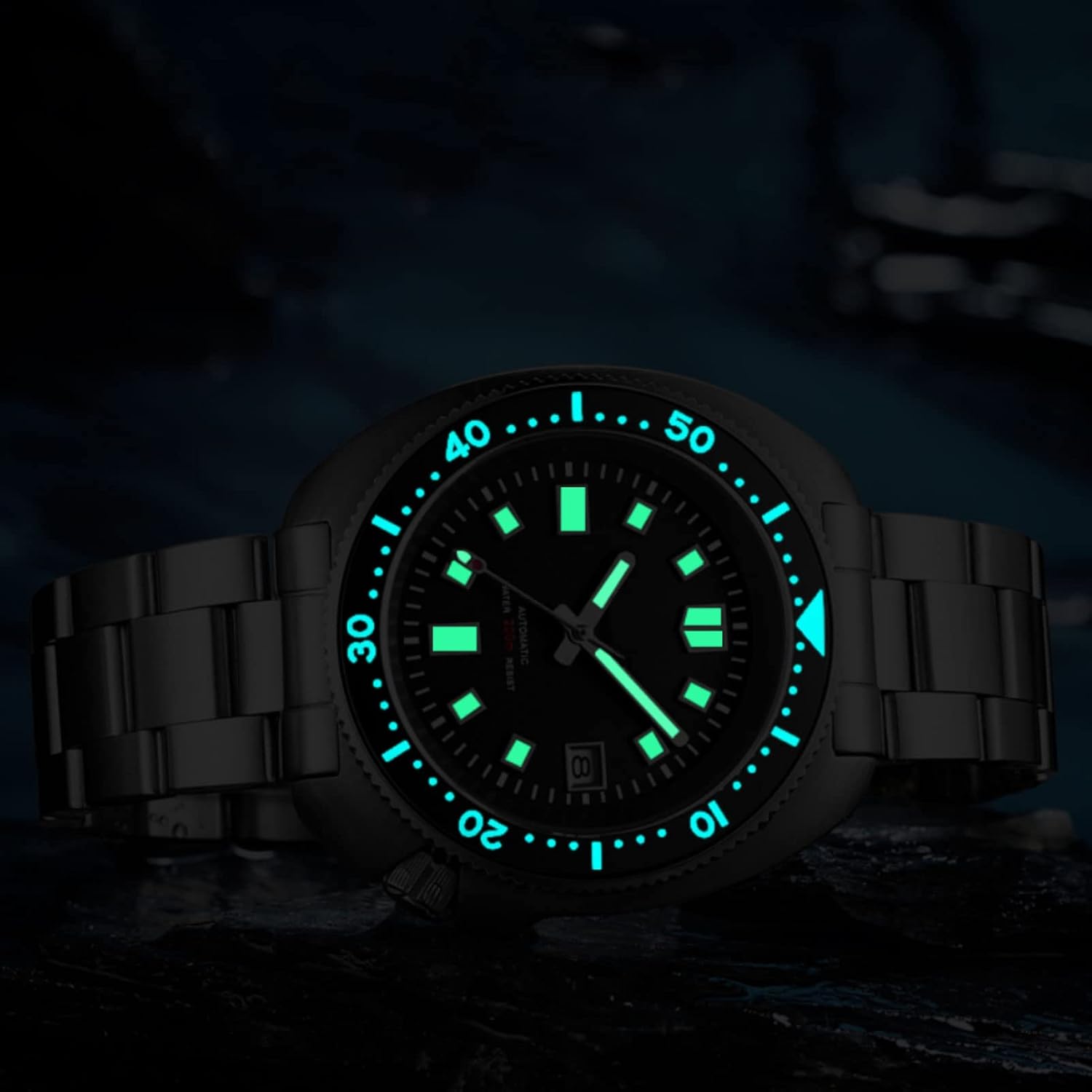 Automatic Dive Watch for Men Stainless Steel Wrist Mechanical NH35A Clean Dial Synthetic Sapphire Sterile Without - Image 6