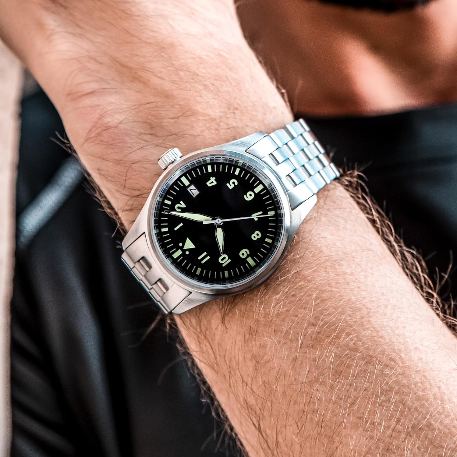 Alternative view of Mens Automatic Watch Automatic \/ 8215 Movement Sapphire 200 M Waterproof Super Lume Stainless Steel Casual Business Dress