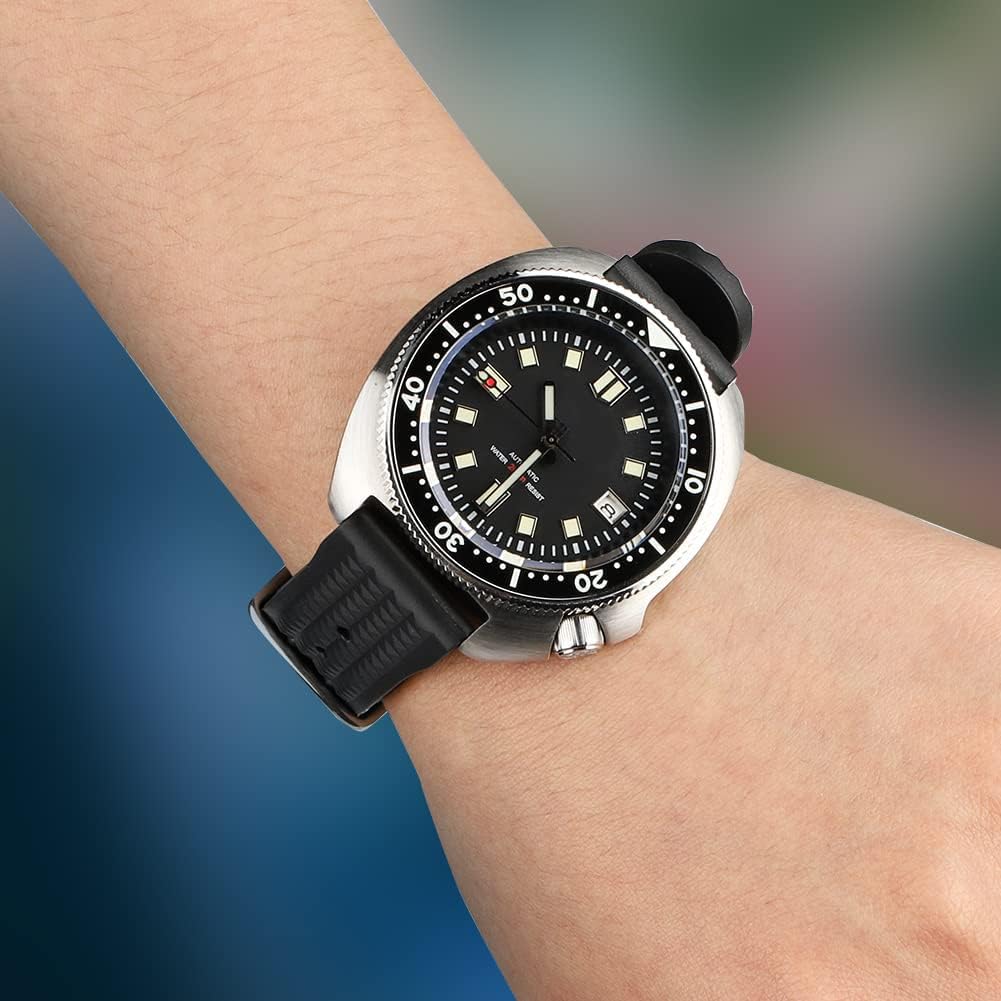 Alternative view of Men’s Watch Automatic NH35 Movement 200M Dive C3 Luminous Ceramic Bezel (Black/No Logo/Rubber)