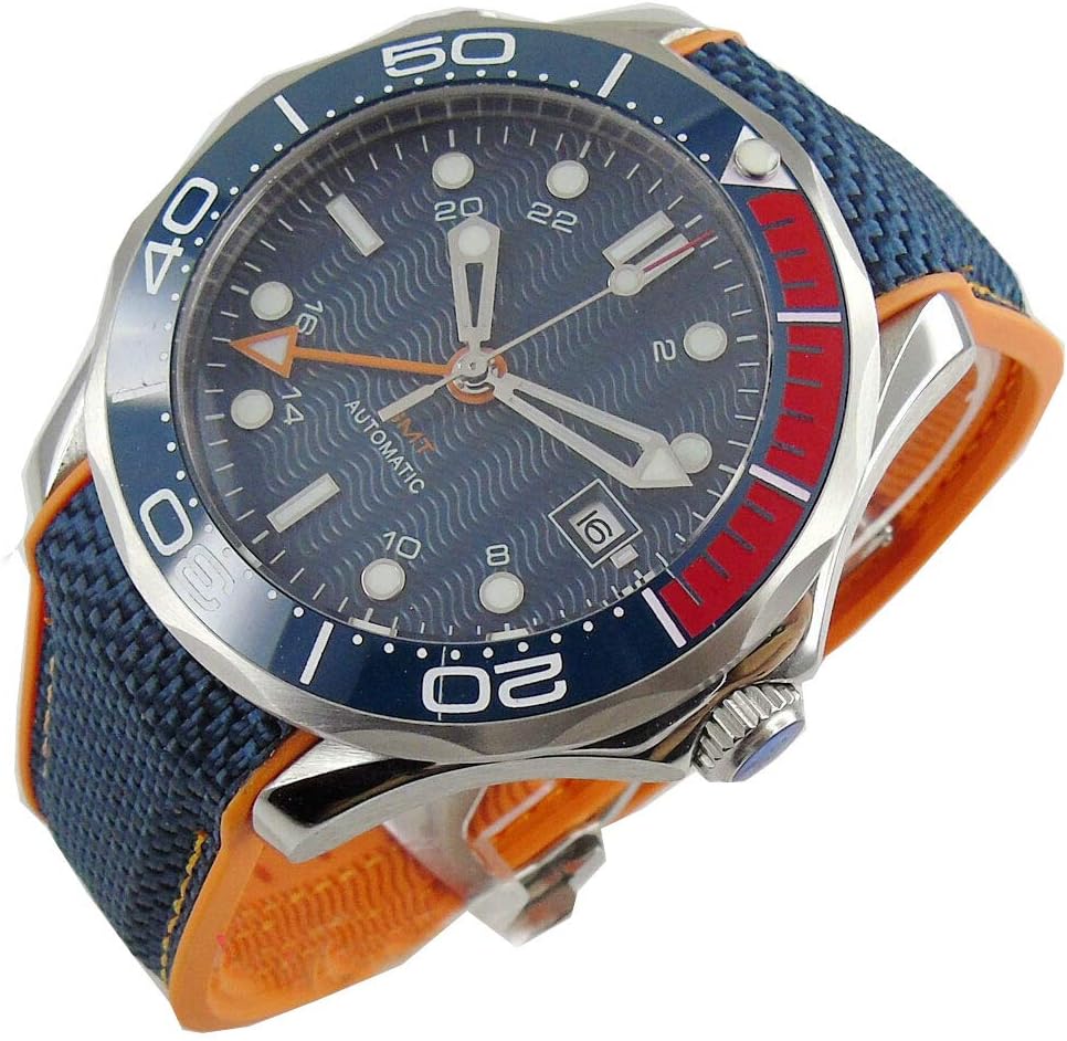 Sapphire Glass 41MM Blue Dial Luminous Marks Rotating Bezel GMT Function Automatic Movement Men's Watch