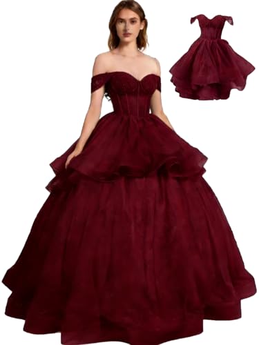 Alternative view of Ball Gown with Beaded, Tulle for Quinceanera