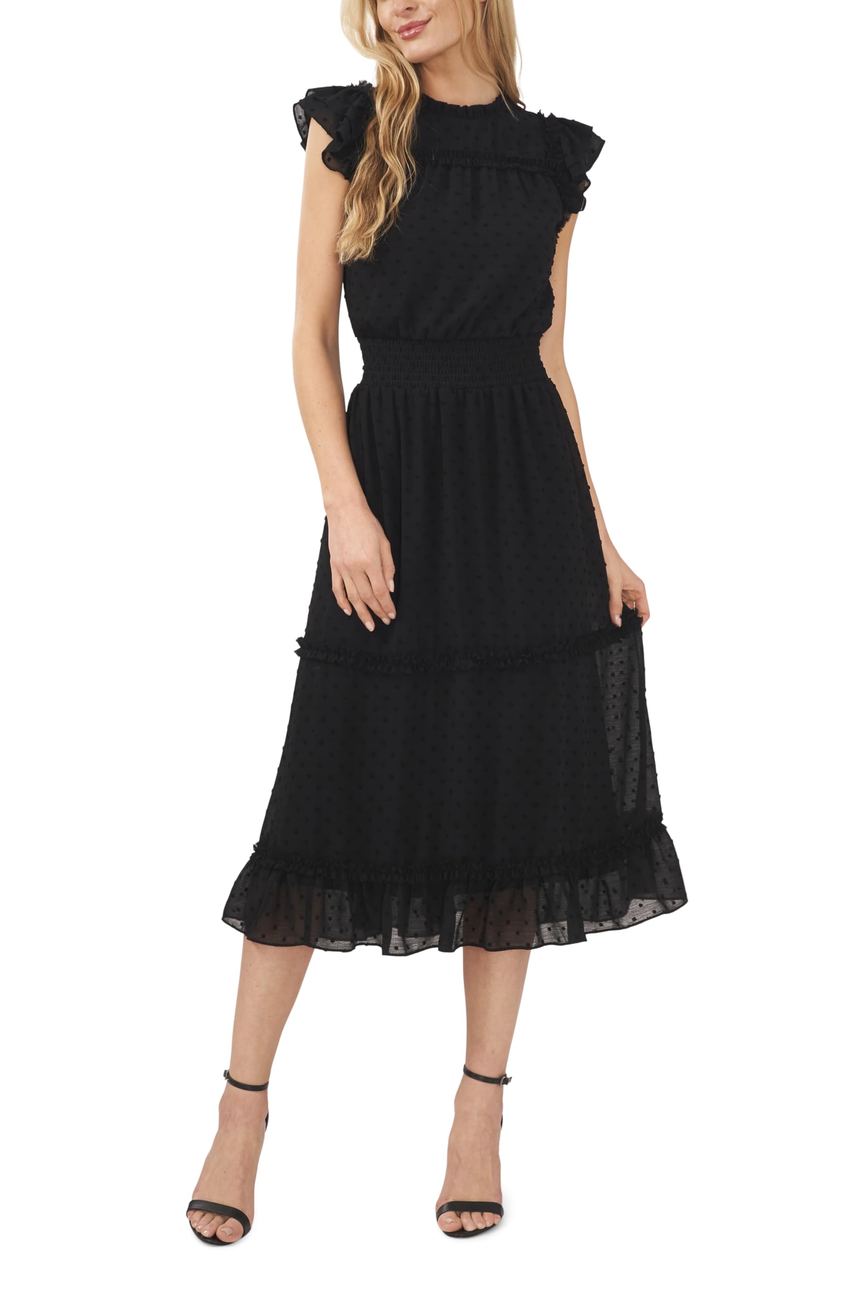 Dress with Clip Dot, Sleeveless