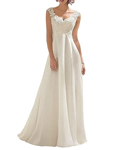 Alternative view of Dress with Lace, V-Neck, Sleeveless for Bride