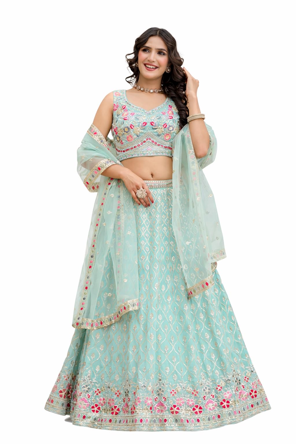 Dress with Sequin, Embroidered Indian Bridal
