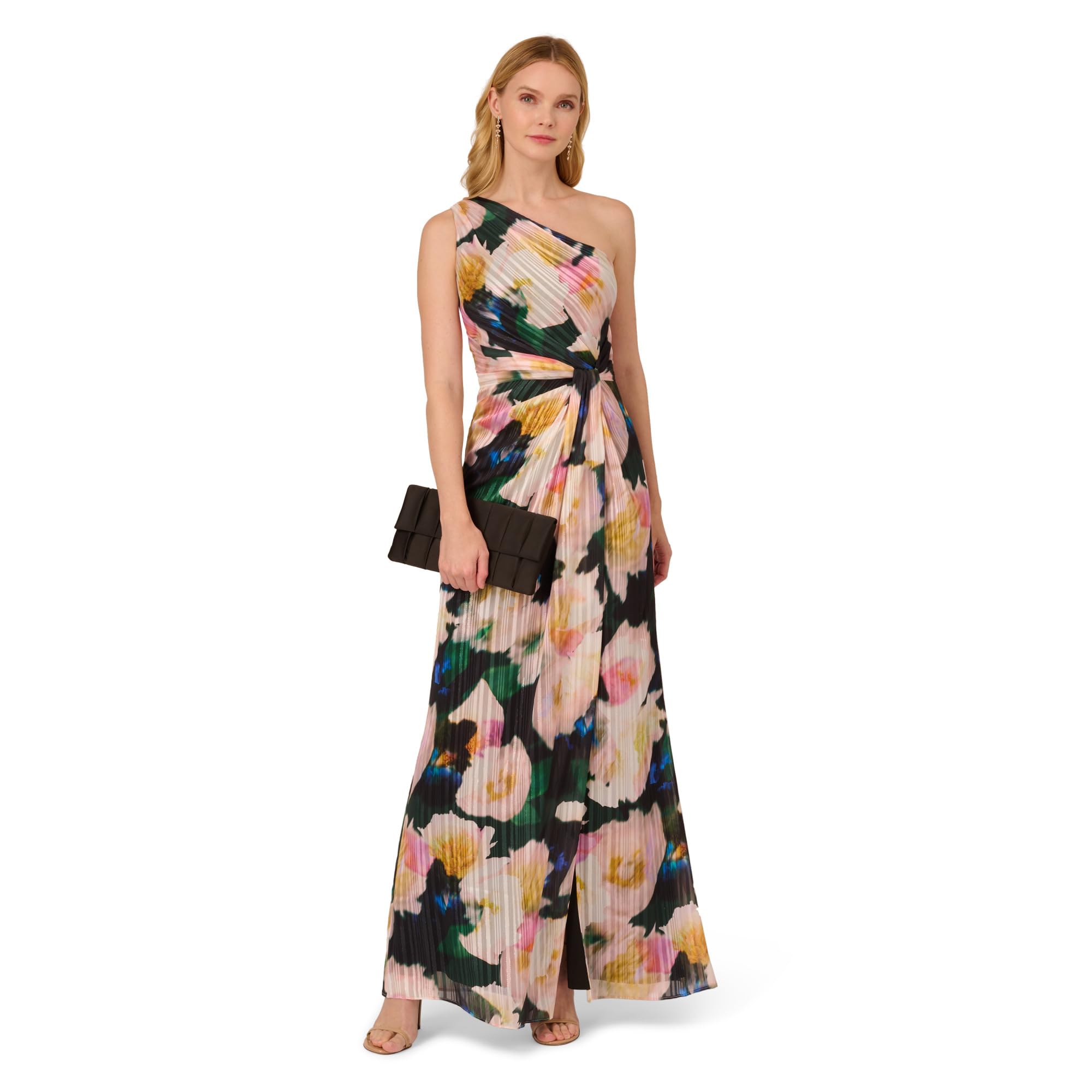 Evening Gown with Chiffon, One-Shoulder