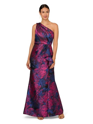 Alternative view of Evening Gown with Jacquard, One-Shoulder