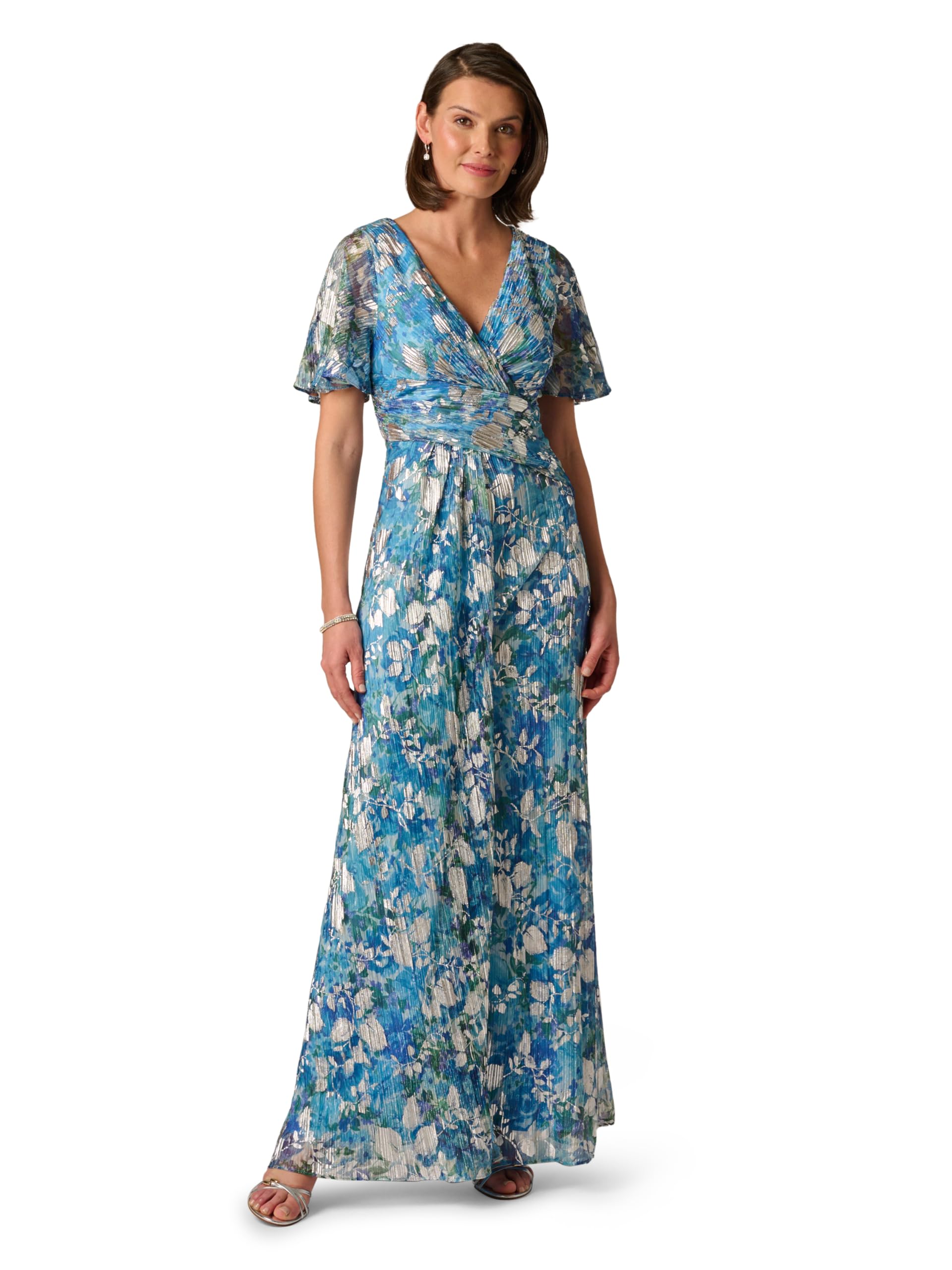 Evening Gown with Metallic Foil