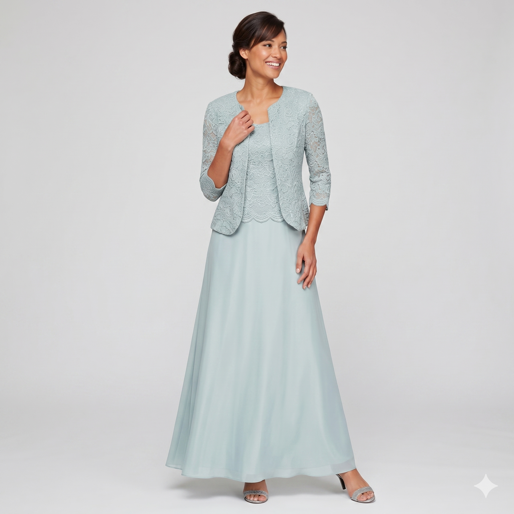 Two-Piece Dress with Lace Mother of the Bride