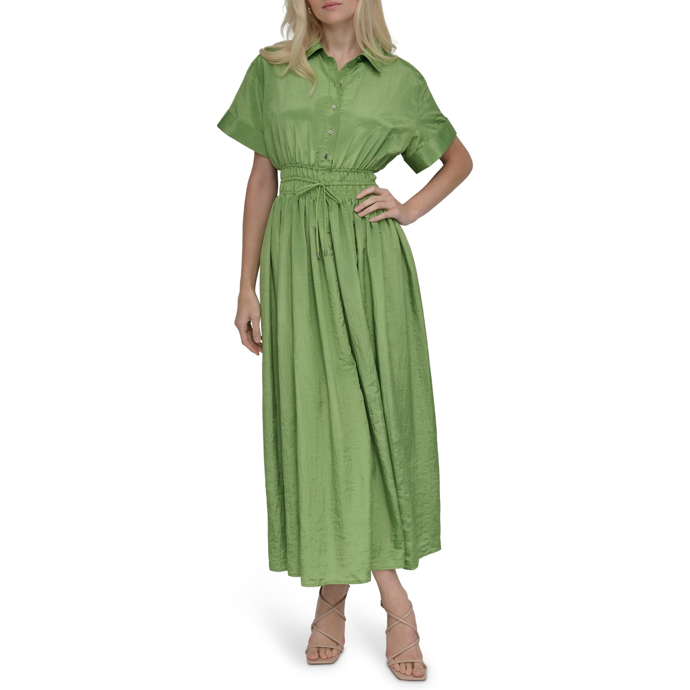 Maxi A-Line Dress with Short Sleeve