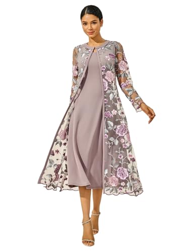 Alternative view of Maxi Two-Piece Dress with Lace, Floral Print, Ruffle Trim for Wedding Guest