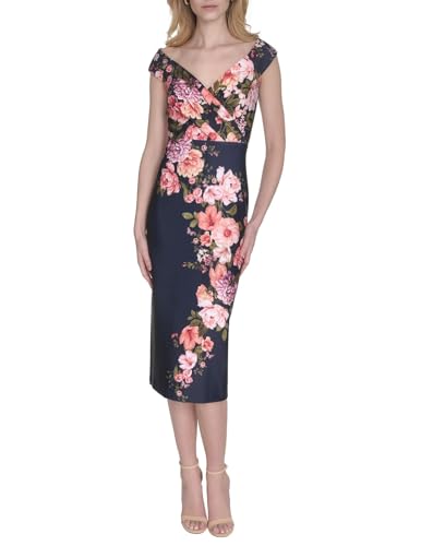 Alternative view of Midi Dress with Floral Print, Short Sleeve