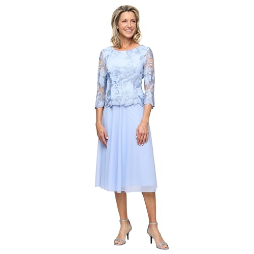 Alternative view of Midi Evening Gown with Embroidered for Wedding Guest