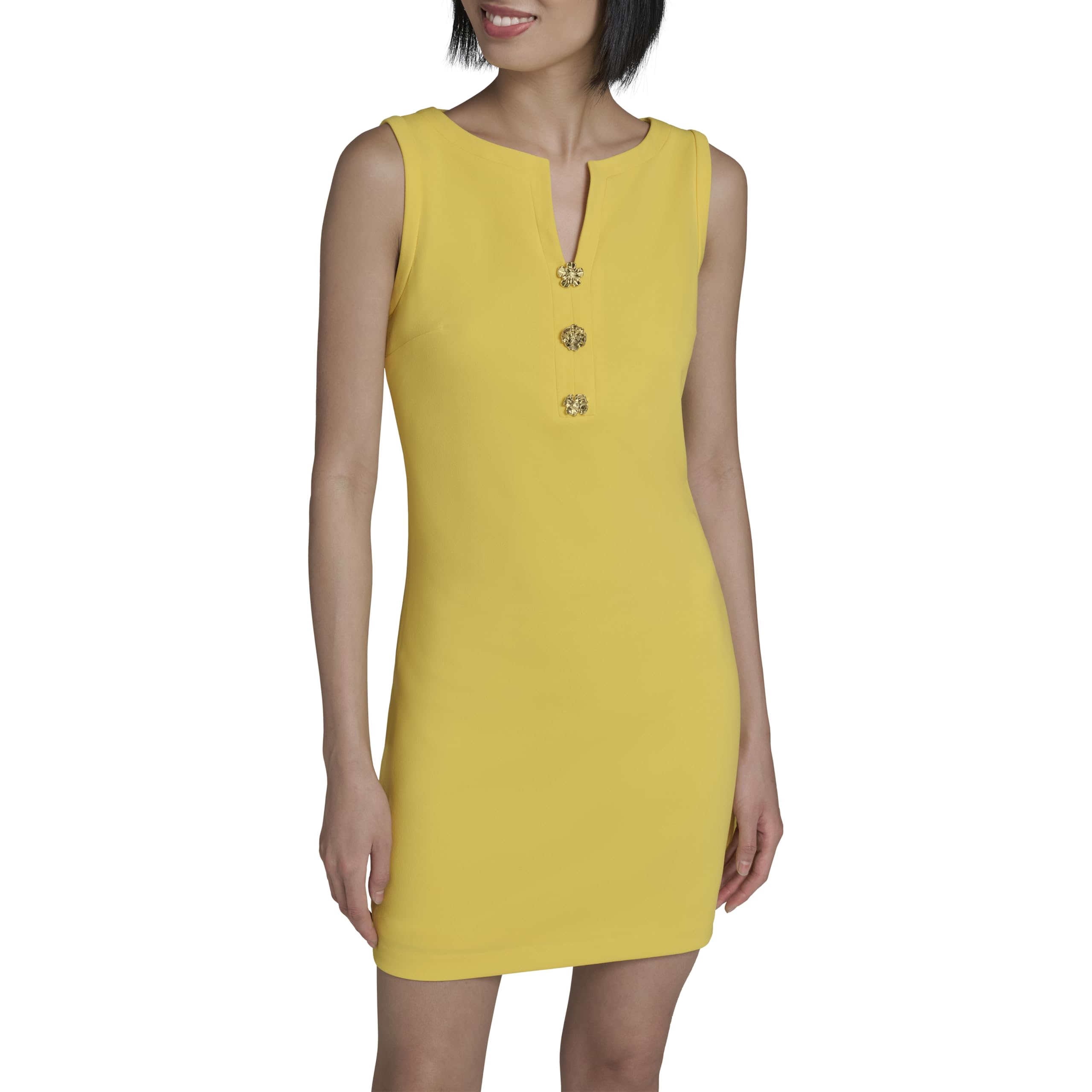 Mini Bodycon Dress with Sleeveless, Side Slit