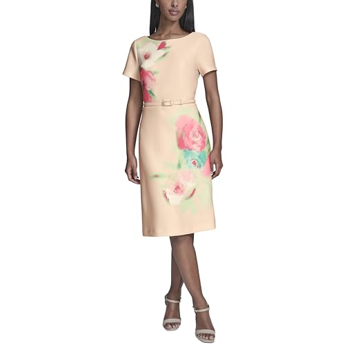 Alternative view of Short A-Line Dress with Scuba, Printed, Crew Neck
