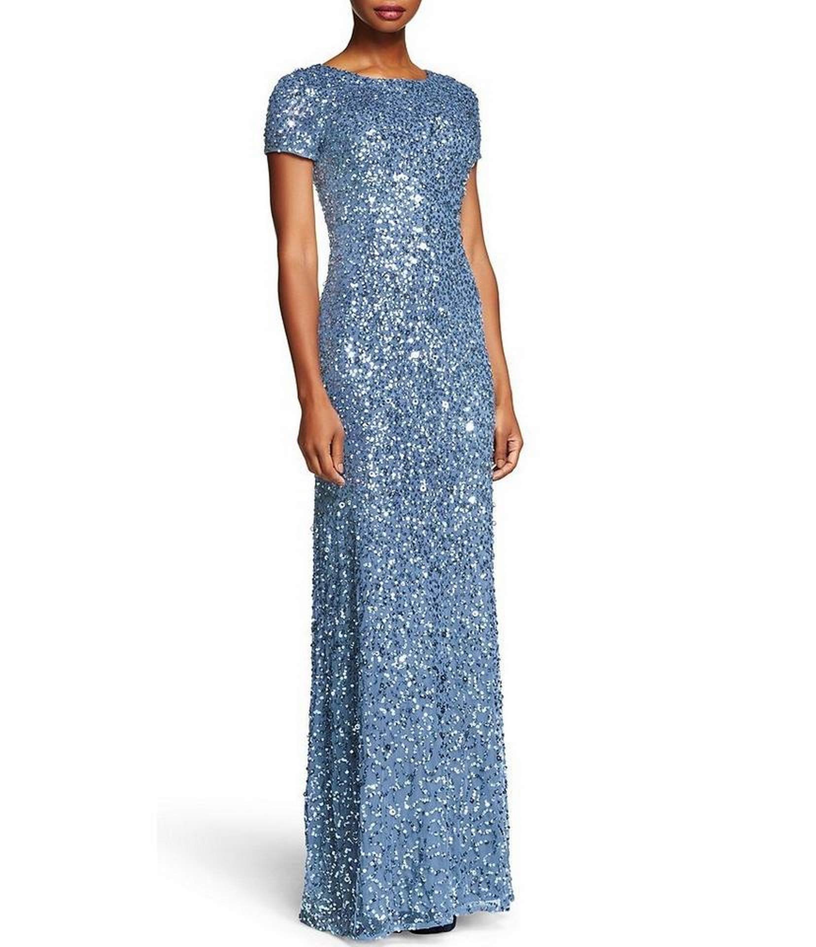 Short Evening Gown with Sequin