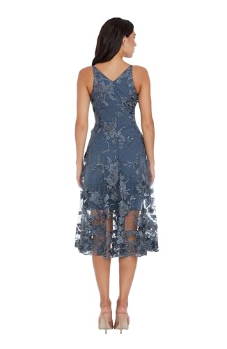 Blyzera Women's Audrey Spaghetti Strap Midi A-Line 3D Floral Dress Lace - Image 3