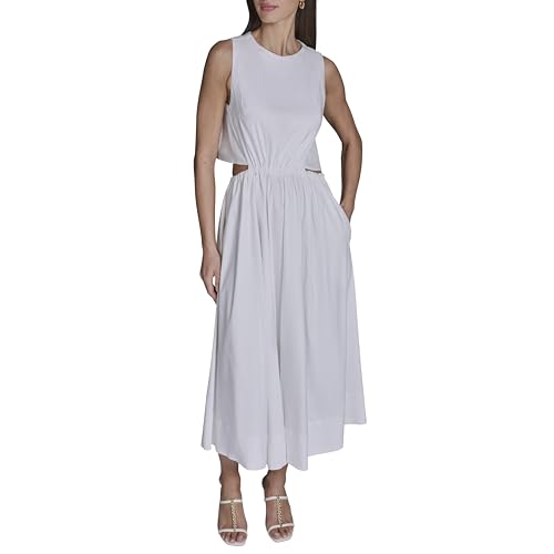 Blyzera Women's Bcbg Sleeveless Round Neck Linen Open Back Maxi Dress Elegant - Image 3