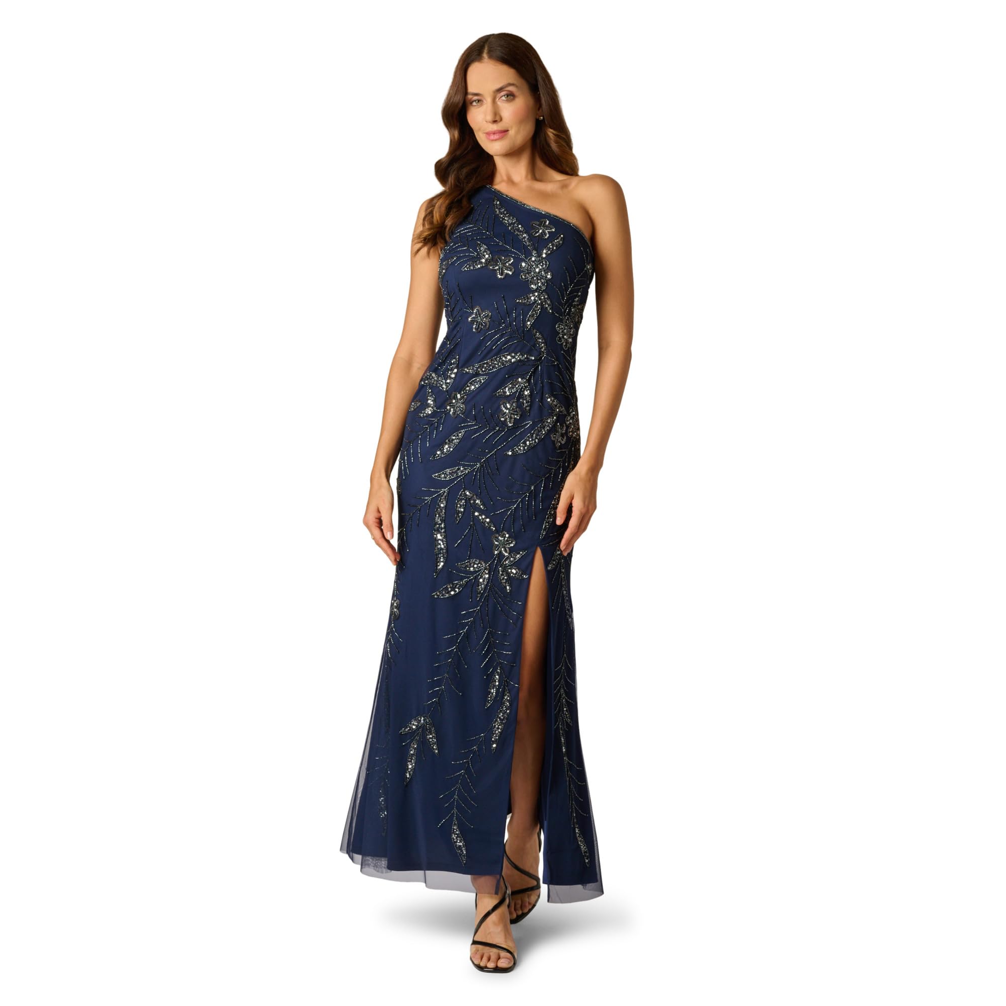 Blyzera Women's Bead Mesh Long Dress Elegant Occasion Party Wear Fashion