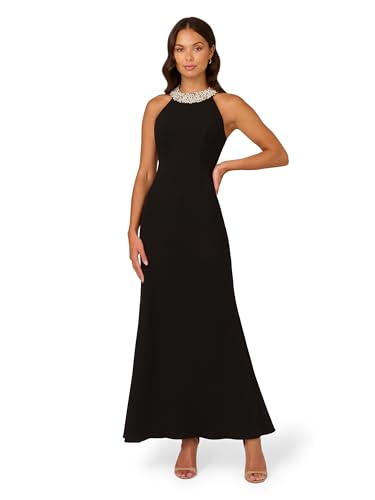 Alternative view of Blyzera Women's Beaded Halter Gown Black Elegant Occasion Party Wear Fashion