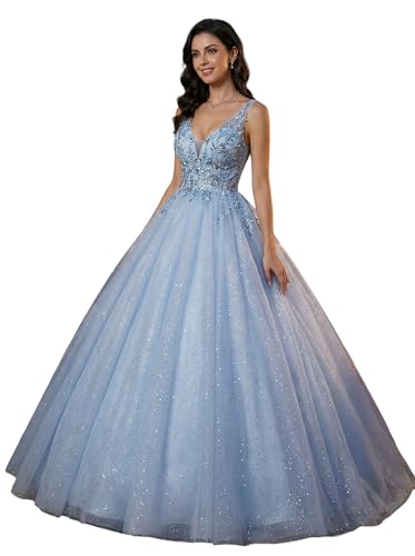 Alternative view of Blyzera Women's Beading Sweetheart Ball Gown Tulle Layed Long Quinceanera Dress