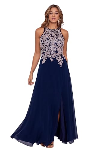 Alternative view of Blyzera Women's Betsy & Adam Betsy & Adam Sleeveless, Floor-Length, Gown With Embroidered Illusion Bodice And Flowing