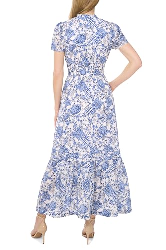 Blyzera Women's Cece Floral Cotton Double Elastic Waist Maxi Dress Elegant - Image 3
