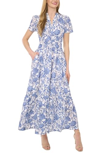 Alternative view of Blyzera Women's Cece Floral Cotton Double Elastic Waist Maxi Dress Elegant
