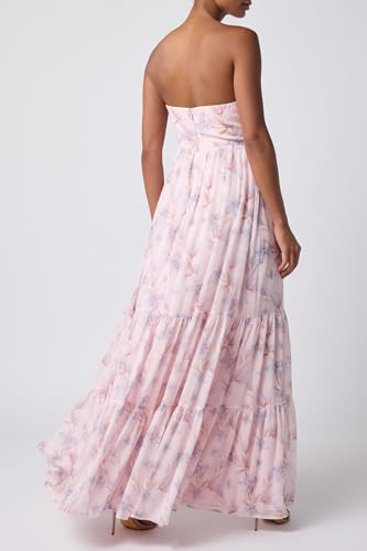 Blyzera Women's Demi Corset Tiered Floral Maxi Dress For Women Strapless Long Cocktail Summer Wedding Guest Prom Gown - Image 4