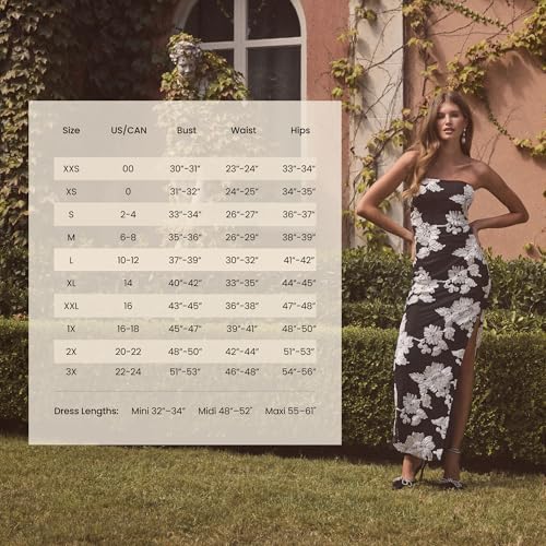 Blyzera Women's Demi Corset Tiered Floral Maxi Dress For Women Strapless Long Cocktail Summer Wedding Guest Prom Gown - Image 6