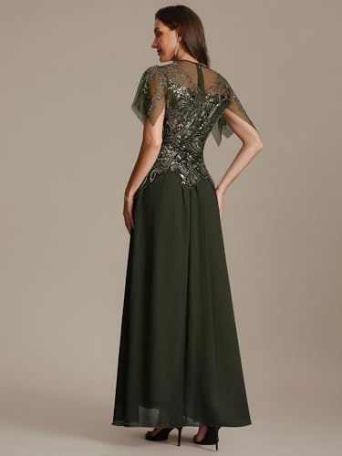 Blyzera Women's Ever-Pretty Sequin Crew Neck Formal Dress Embroidered Floor Length A Line Mother Of Bride Dresses 02675 - Image 3