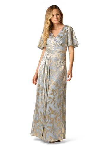 Alternative view of Blyzera Women's Foil Leaf Draped Gown Elegant Occasion Party Wear Fashion