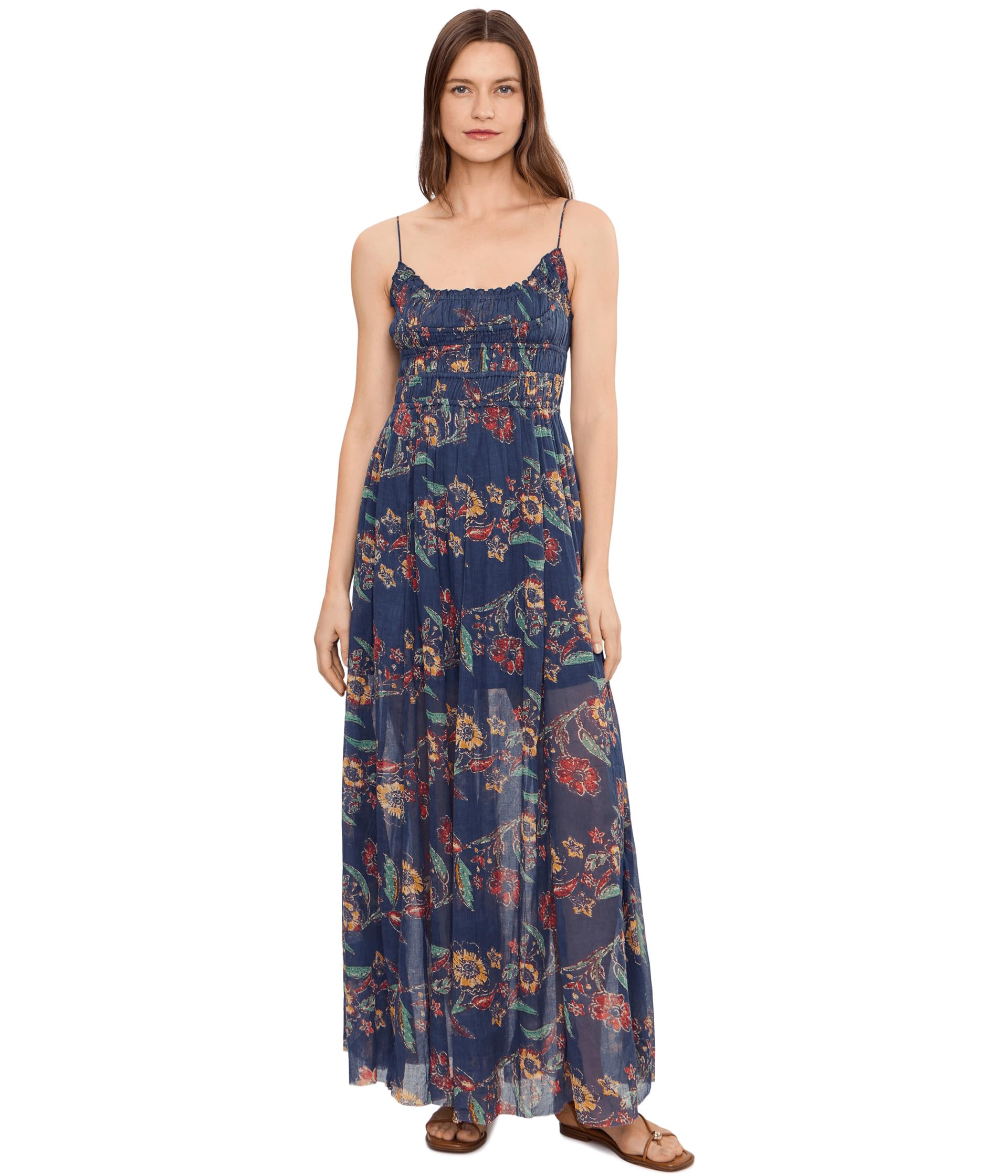 Blyzera Women's Free People One Ciella Printed Dress Red Cotton Elegant