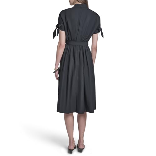 Blyzera Women's Halston Tie Sleeve Midi Cotton Sun Dress Elegant Occasion - Image 5