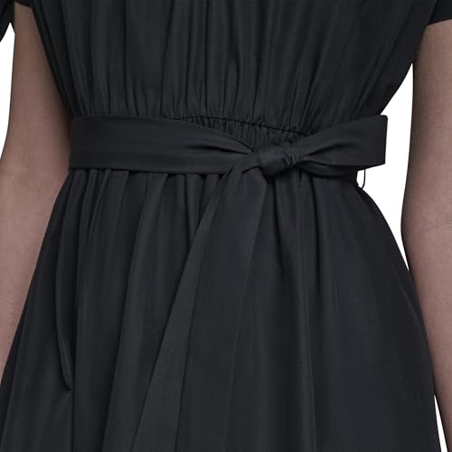 Blyzera Women's Halston Tie Sleeve Midi Cotton Sun Dress Elegant Occasion - Image 8
