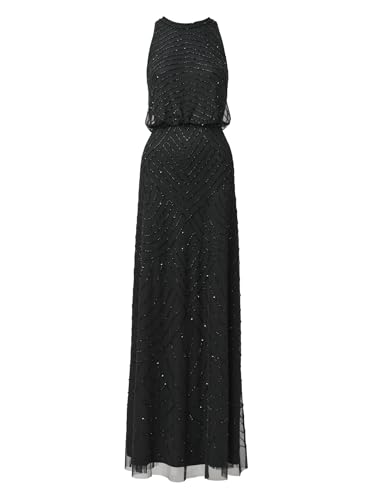 Alternative view of Blyzera Women's Halter Blouson Beaded Gown Black Chiffon Elegant Occasion