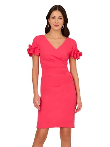 Alternative view of Blyzera Women's Knit Crepe Short Dress Floral Elegant Occasion Party Wear