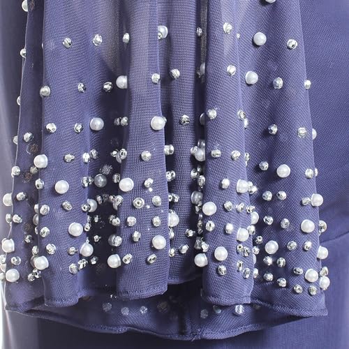 Blyzera Women's Long Stretch Sequin Bodice Mother Of The Bride Dress With Empire Waist (Petite And Regular Sizes) Lace - Image 6