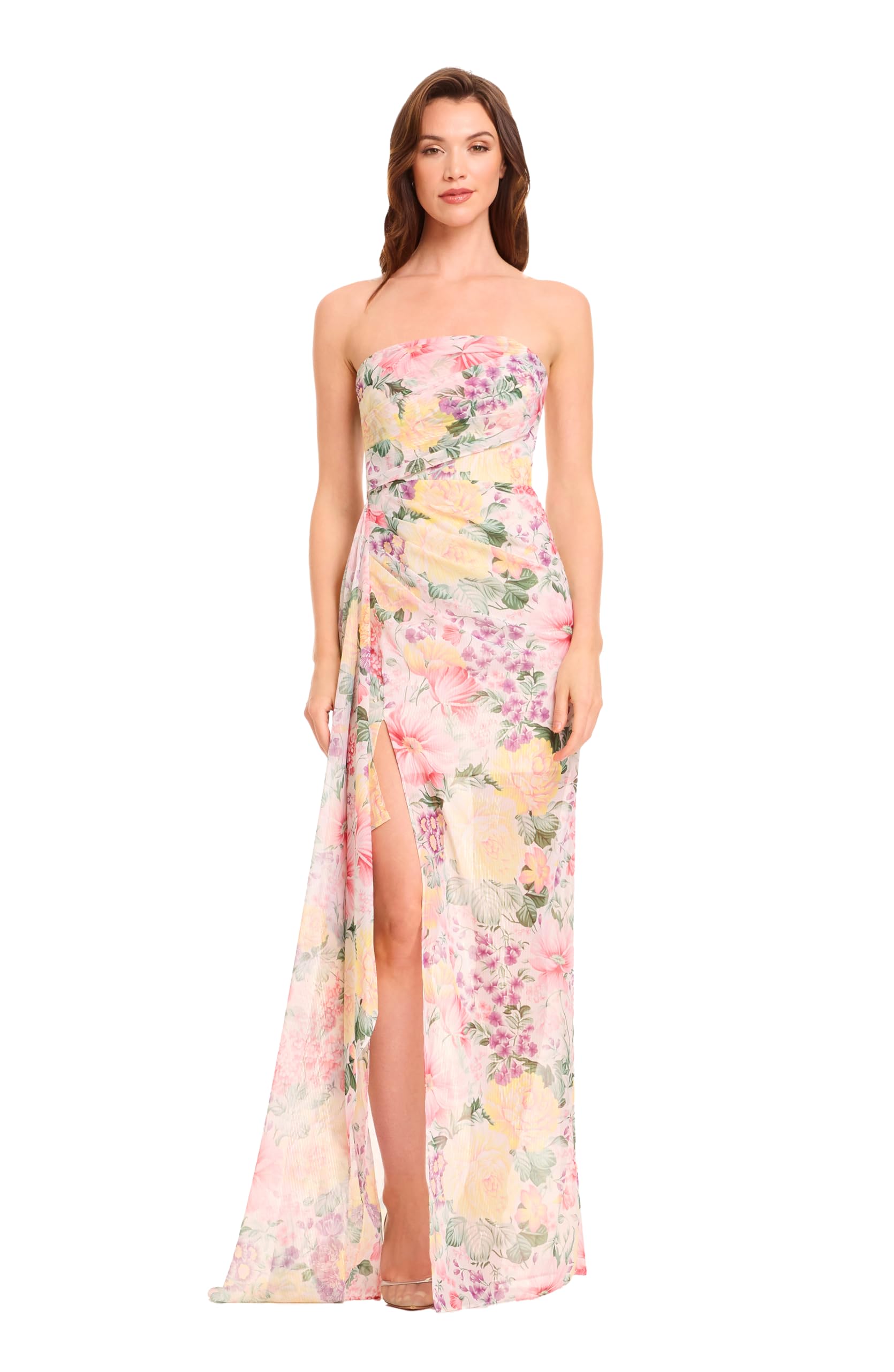 Blyzera Women's Lulu A-Line Maxi Dress Floral Chiffon Elegant Occasion