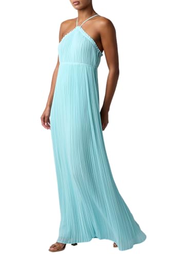 Alternative view of Blyzera Women's Mickie Plisse Halter Maxi Dress For Women Pleated Open Back Long Cocktail Wedding Guest Formal Gown
