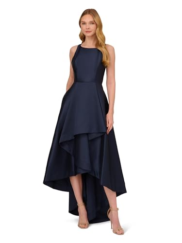Alternative view of Blyzera Women's Mikado High-Low Gown Red Elegant Occasion Party Wear Fashion