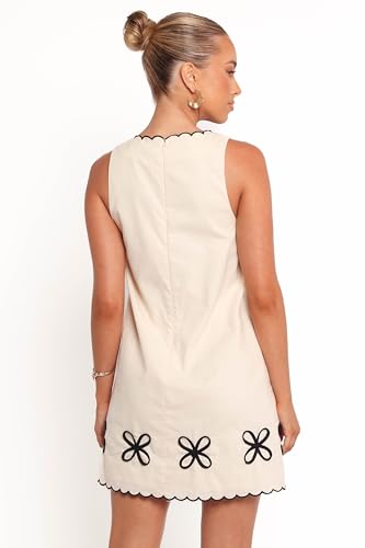 Blyzera Women's Petal & Pup Thalia Mini Dress Cream Black Red Elegant Occasion - Image 6