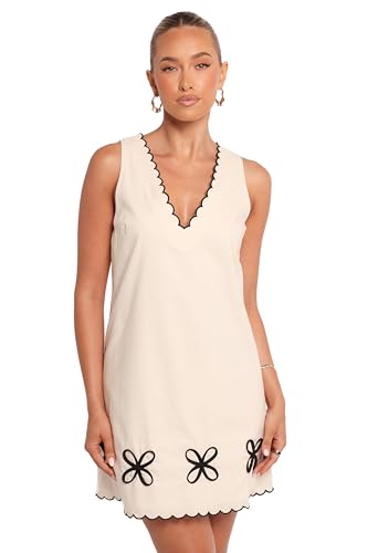 Alternative view of Blyzera Women's Petal & Pup Thalia Mini Dress Cream Black Red Elegant Occasion
