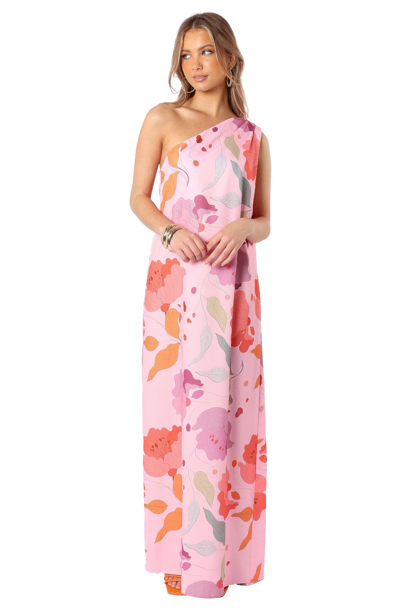 Blyzera Women's Petal & Pup Tillie One Shoulder Maxi Dress Elegant Occasion