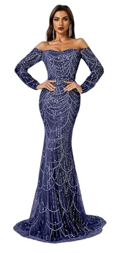 Alternative view of Blyzera Women's Shiny Beadings Mermaid Evening Prom Shower Party Dress,Gala Pageant Celebrity Gown