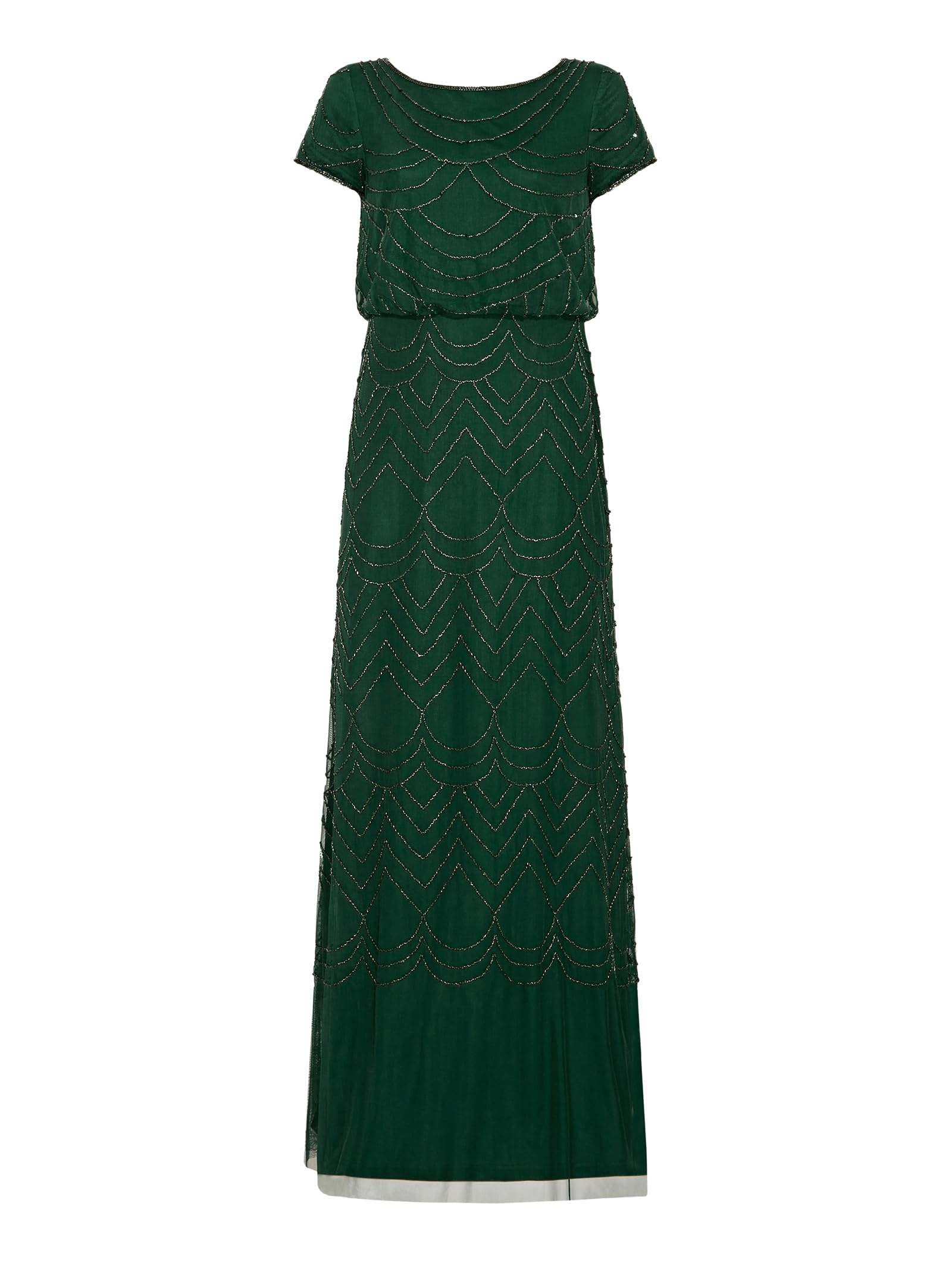 Blyzera Women's Short Sleeve Blouson Beaded Gown Elegant Occasion Party